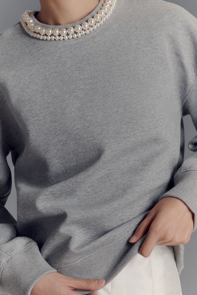 Grey Lab Pearl-Neck Sweatshirt #1