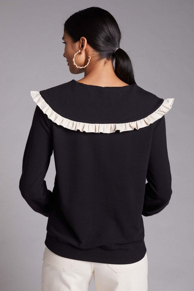 Collared Ruffle Sweatshirt #1