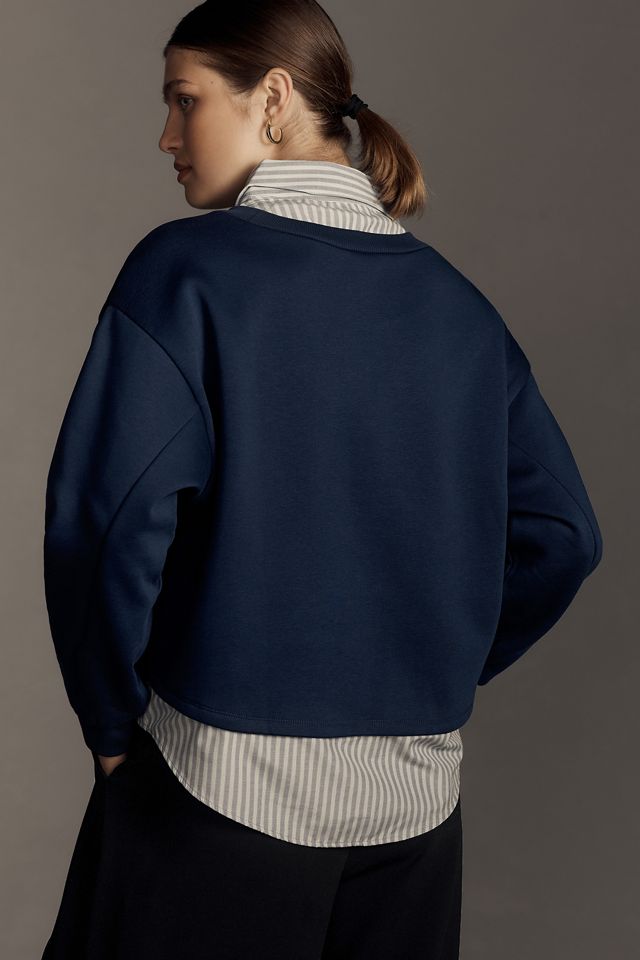 Maeve Layered Oversized Twofer Sweatshirt #1