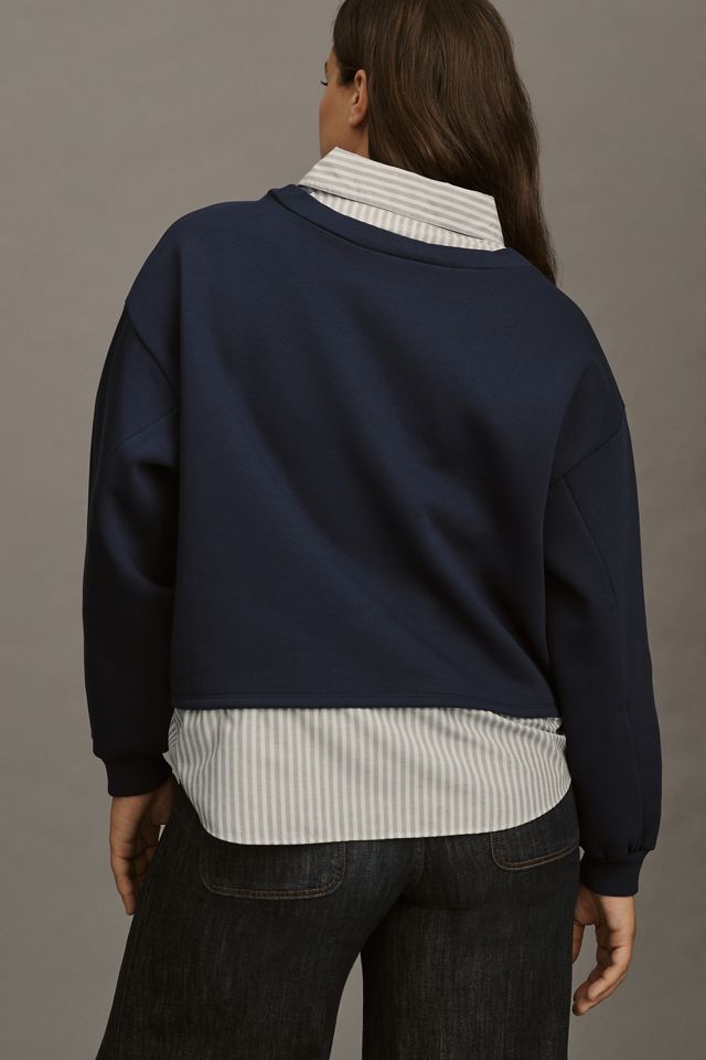 Maeve Layered Oversized Twofer Sweatshirt #5