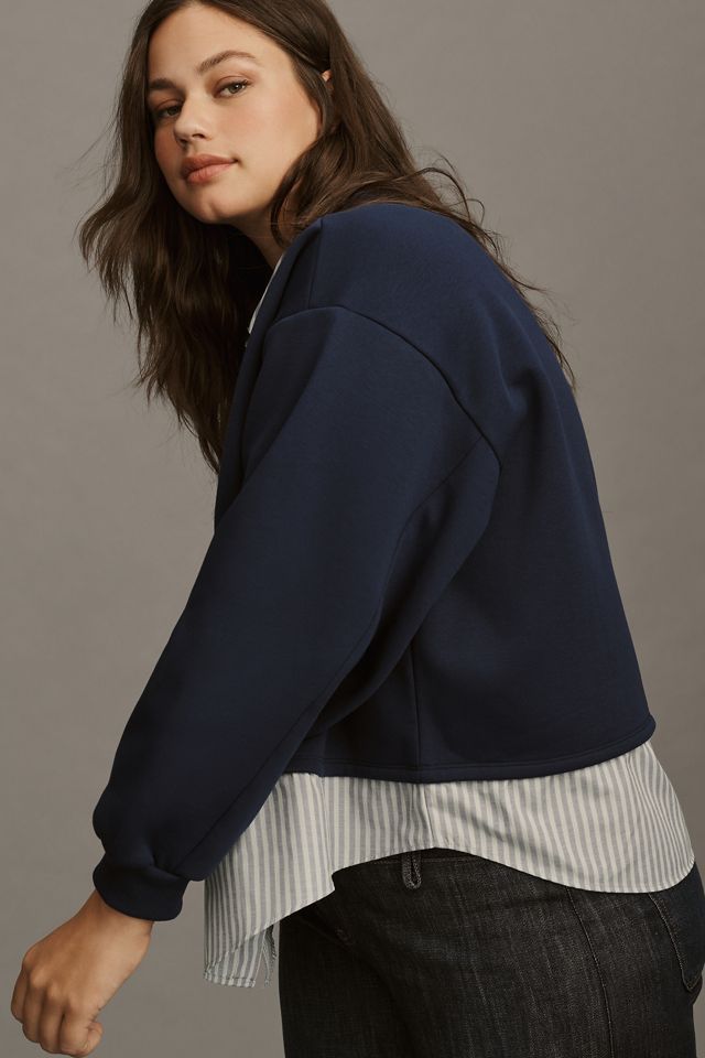 Maeve Layered Oversized Twofer Sweatshirt #6