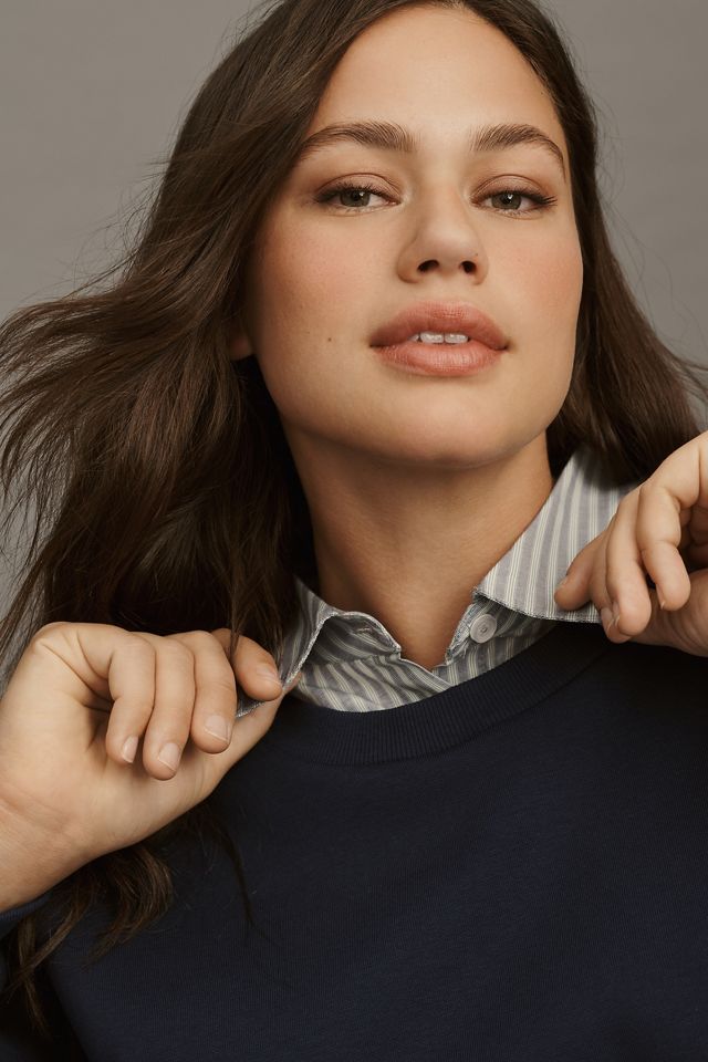Maeve Layered Oversized Twofer Sweatshirt #8