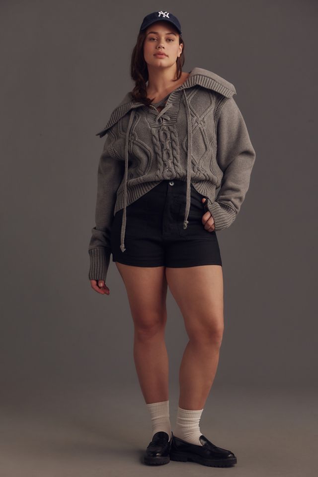 Pilcro Cable Laced Twofer Sweater | Anthropologie