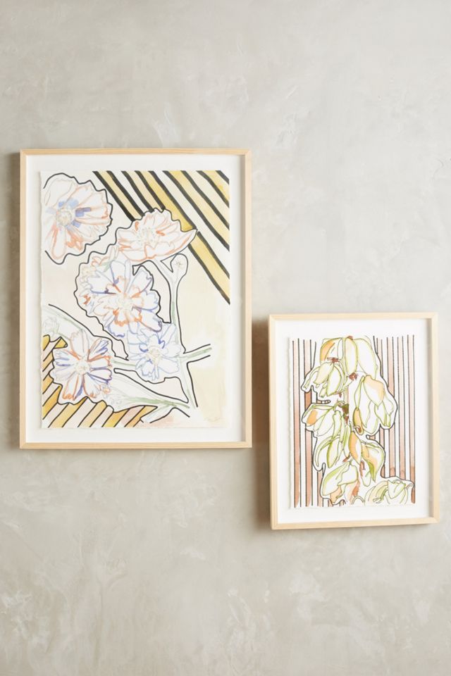 Striped Floral Wall Art