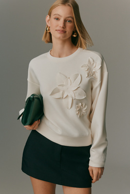 By Anthropologie 3D Floral Sweatshirt
