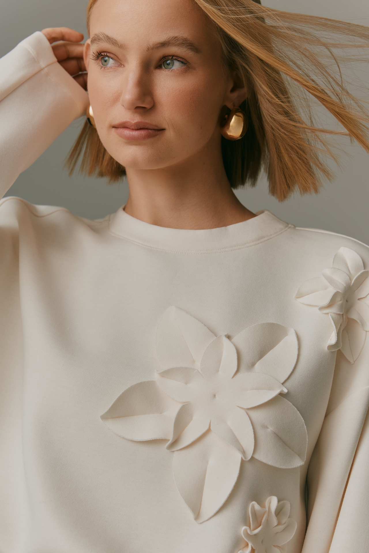 By Anthropologie 3D Floral Sweater