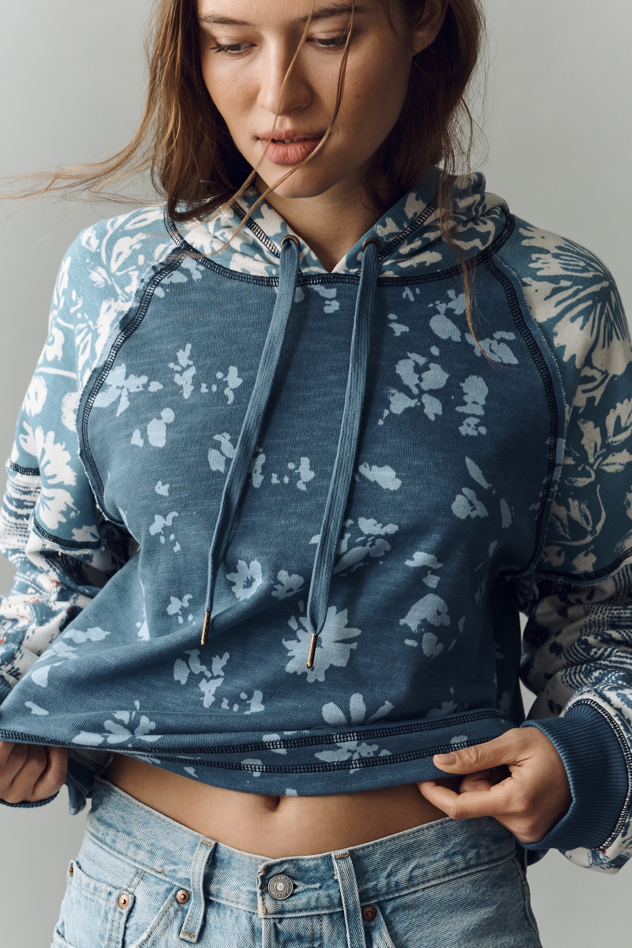 Pilcro Cotton Drawstring Hoodie