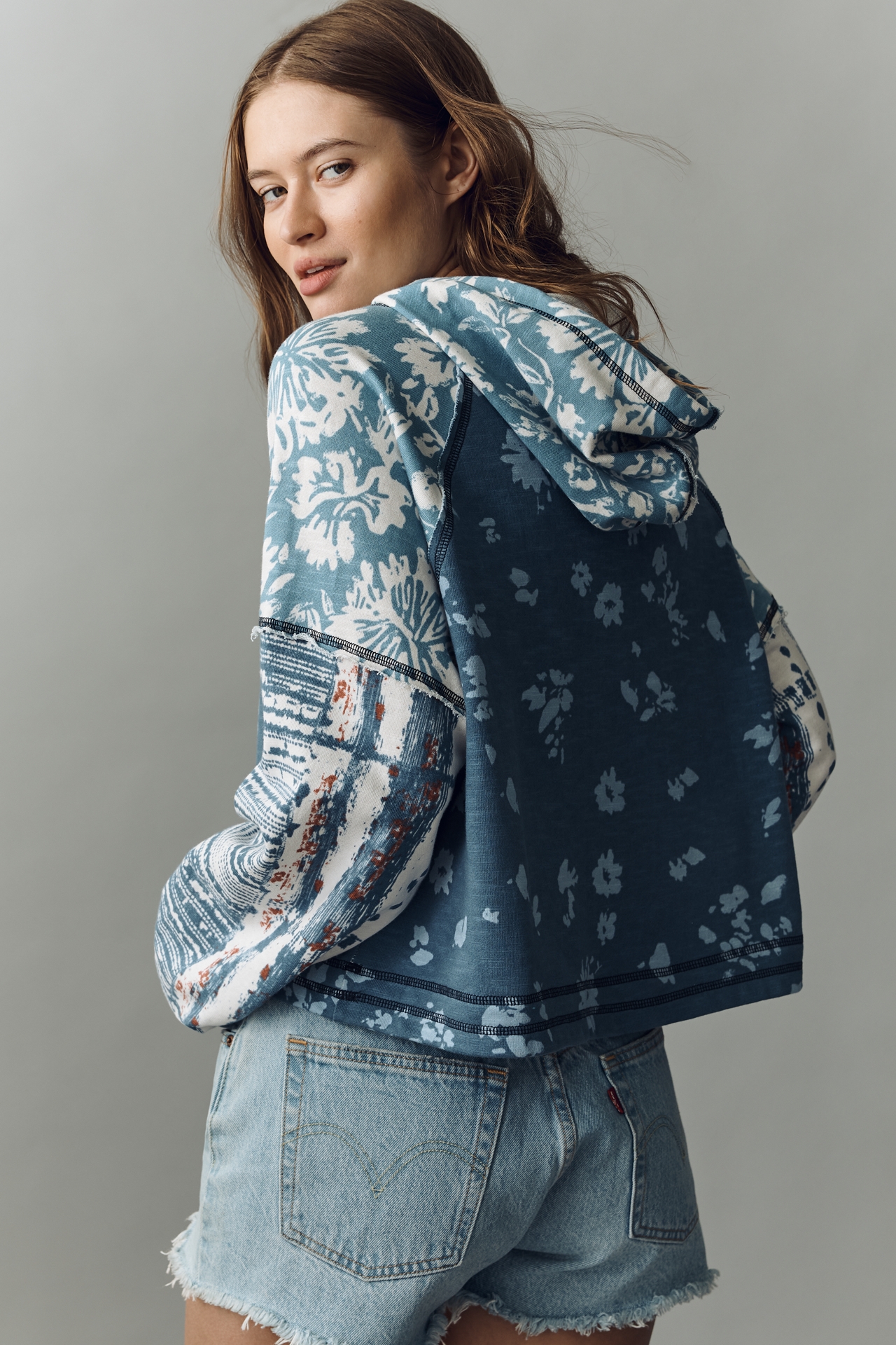 Pilcro Cotton Drawstring Hoodie