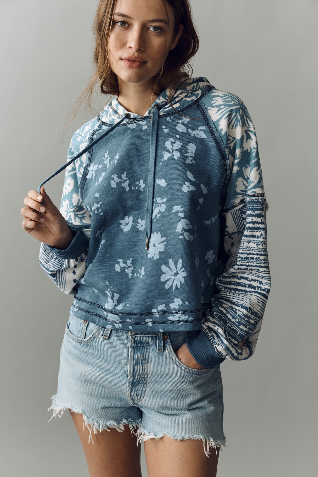 Pilcro Cotton Drawstring Hoodie