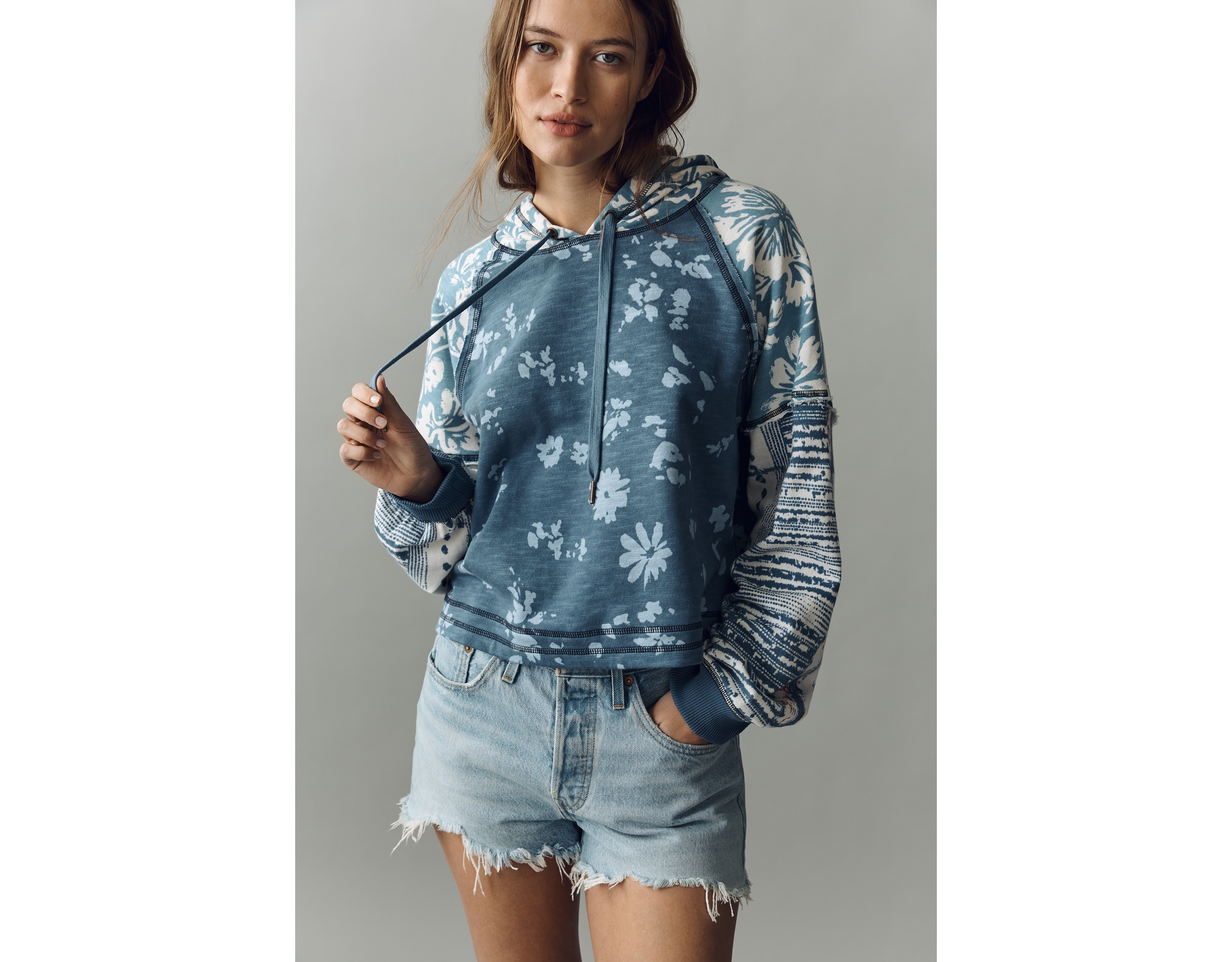 Pilcro 100% Cotton Drawstring Hoodie