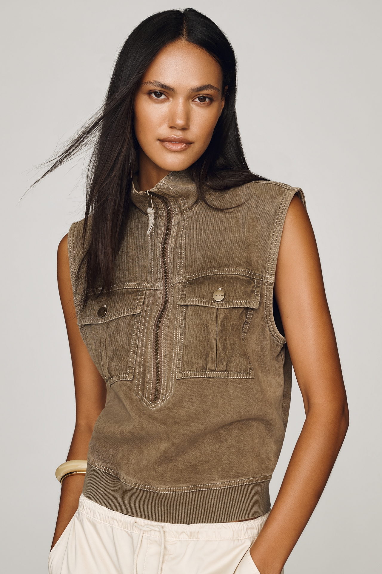 Pilcro Funnel-Neck Vest