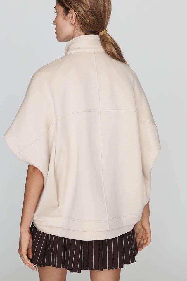Maeve Short-Sleeve Funnel-Neck Zip-Up Sweatshirt #1