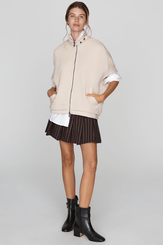 Maeve Short-Sleeve Funnel-Neck Zip-Up Sweatshirt #2