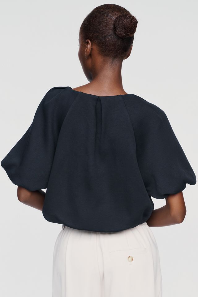 Maeve 100% Cotton V-Neck Bubble Sweatshirt #1