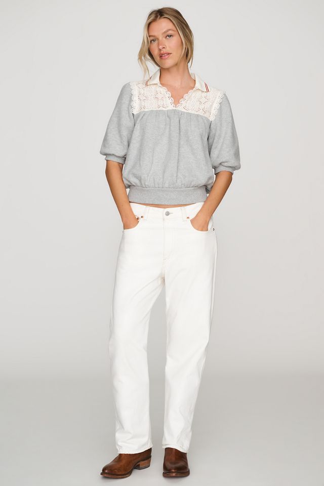 Maeve 100% Cotton Lace Sweatshirt #2
