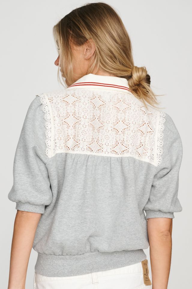 Maeve 100% Cotton Lace Sweatshirt #3