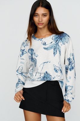 Swan Gossip x Maeve 100% Cotton Floral Sweatshirt