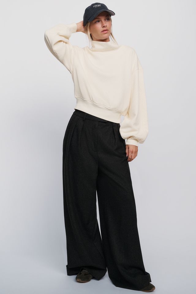 By Anthropologie Quilted Dolman Turtleneck Top #3
