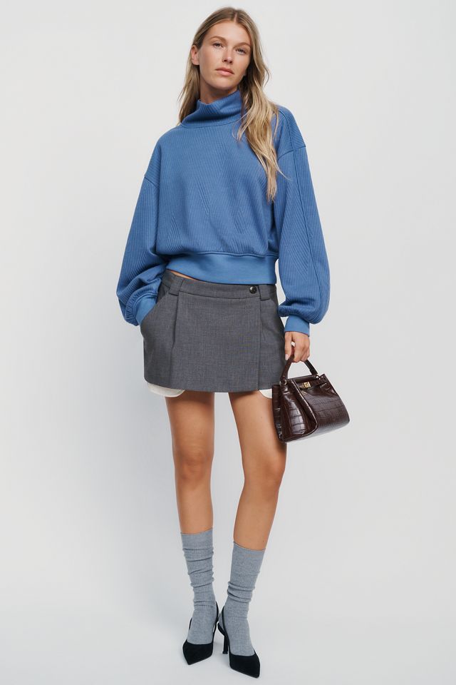 By Anthropologie Quilted Dolman Turtleneck Top #3