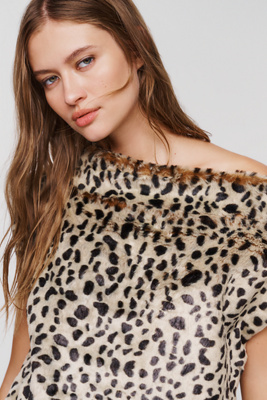Maeve Faux Fur Sleeveless Top by Anthropologie