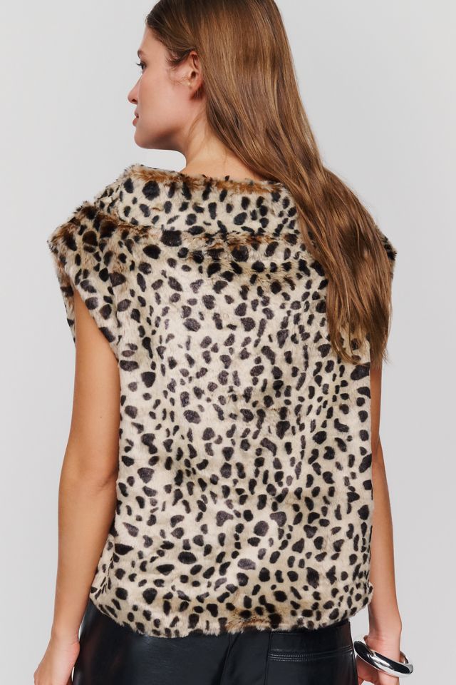 Maeve Faux Fur Sleeveless Top #1