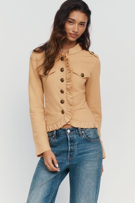 By Anthropologie 100% Baumwolle Cropped Militärjacke