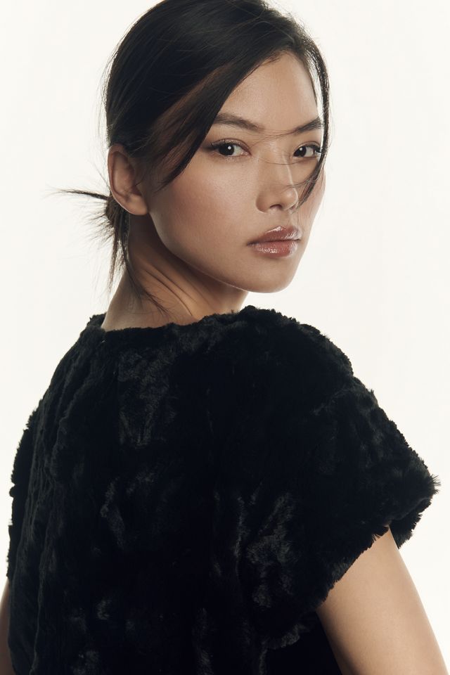 Maeve Faux Fur Tee #3