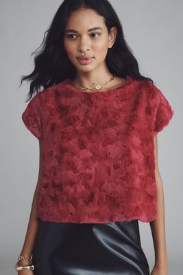 Maeve Faux-Fur Tee