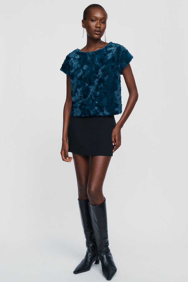Maeve Faux Fur Tee #1
