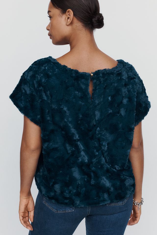 Maeve Faux Fur Tee #5