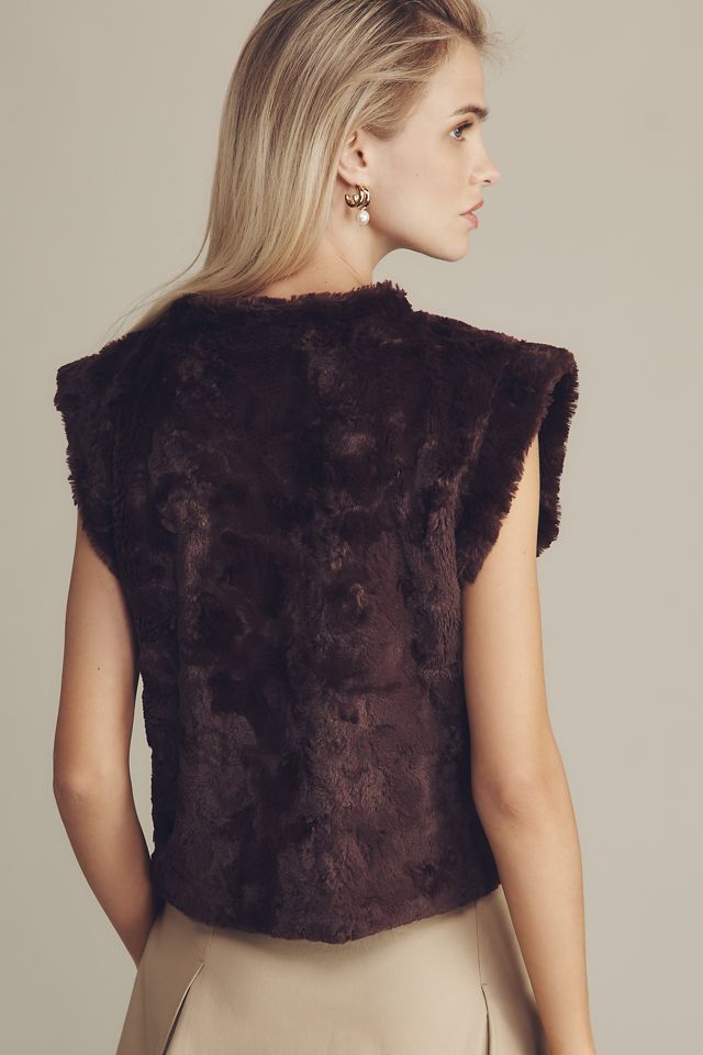 Maeve Faux Fur Muscle Tank