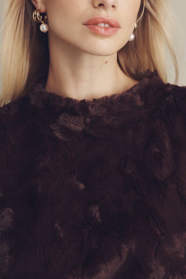 Maeve Faux Fur Muscle Tank