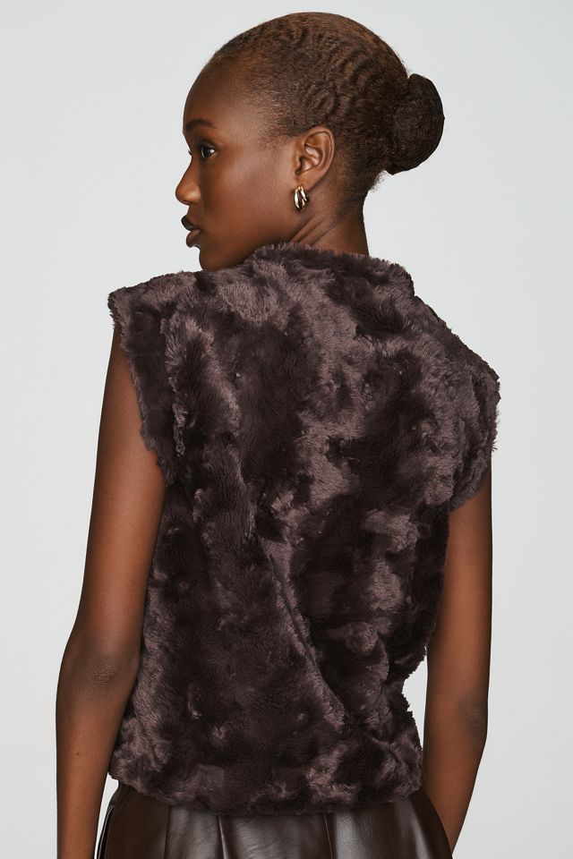Maeve Faux Fur Muscle Tank #3
