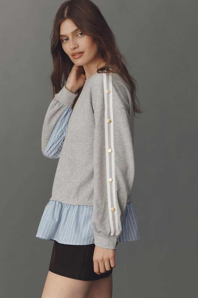 Maeve Twofer Peplum Sweatshirt #1