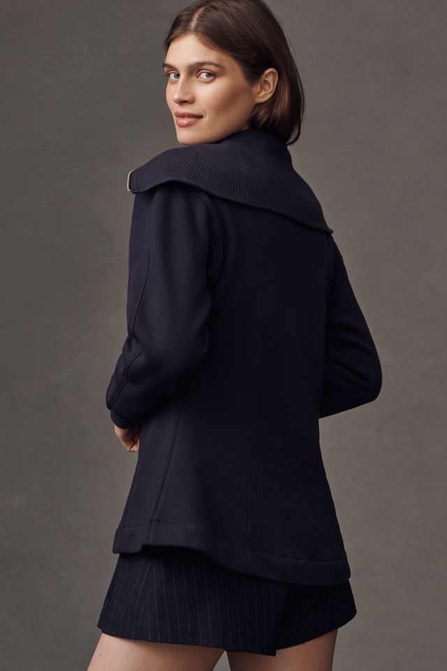 Maeve Long-Sleeve Zip-Front Top #1