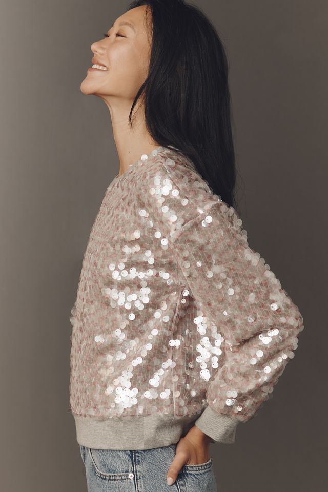 Maeve Long-Sleeve Sequin Sweatshirt #2