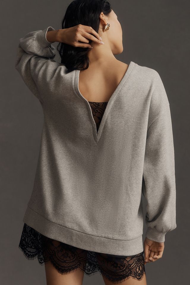 Pilcro Crew Lace Pullover Sweatshirt #1