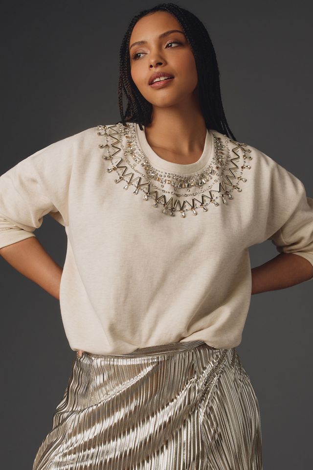 Maeve Embellished Collar Pullover #4