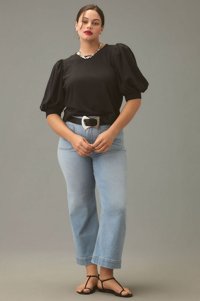 Maeve Short Puff-Sleeve Sweatshirt #6