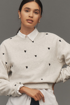 Maeve Embroidered Shrunken Crew-Neck Sweatshirt product page