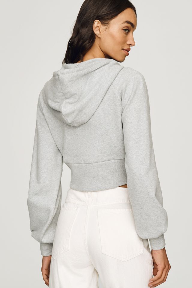 Susana Monaco 100% Cotton Waisted Zip-Up Sweatshirt #1