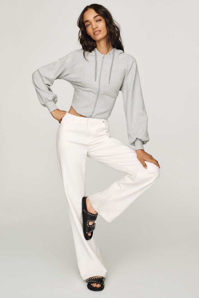 Susana Monaco 100% Cotton Waisted Zip-Up Sweatshirt #3
