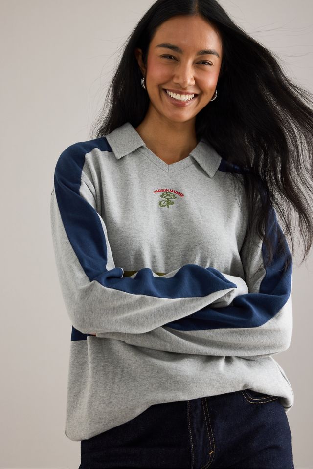 Haut de rugby col en V Verity Damson Madder #1