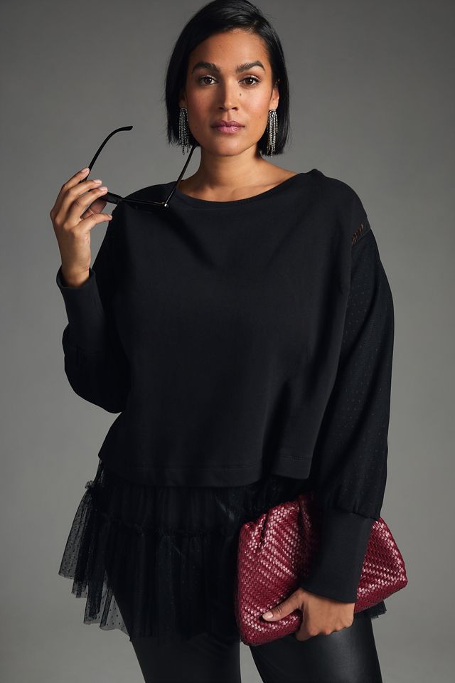 By Anthropologie Tulle Sweatshirt | Anthropologie