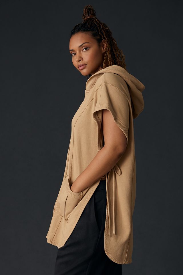 Pilcro Side-Tie Short-Sleeve Button-Front Poncho | Anthropologie