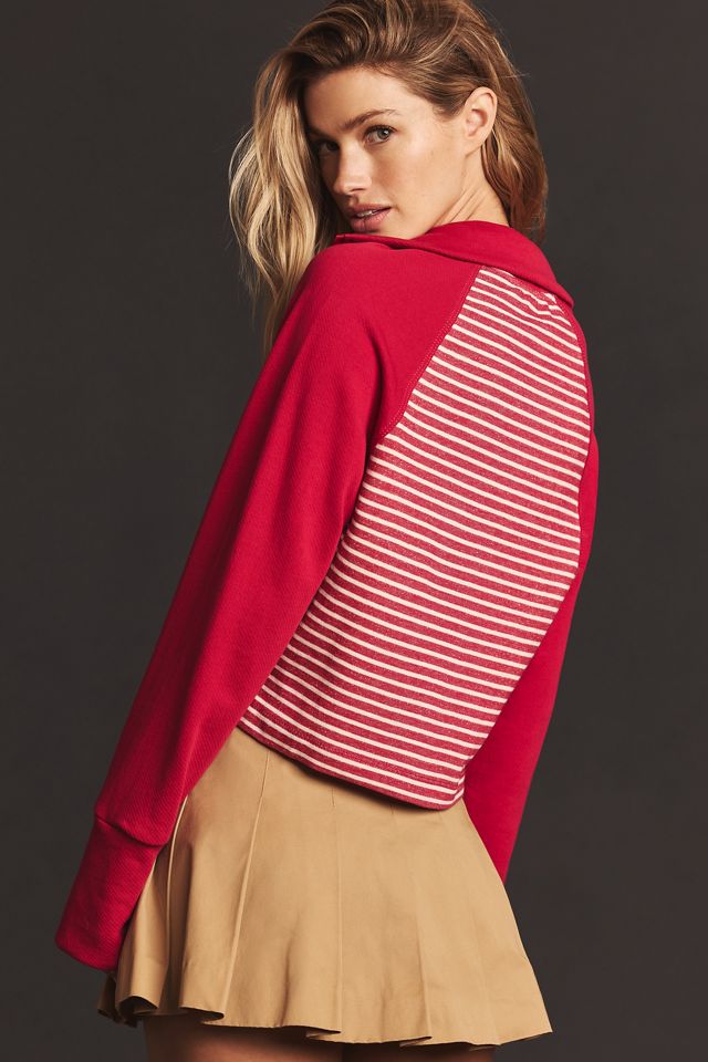 Pull en coton à encolure zippée avec col Pilcro #1