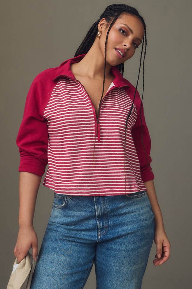 Pull en coton à encolure zippée avec col Pilcro #4