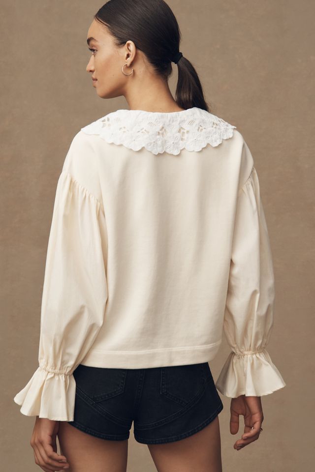 By Anthropologie Peter Pan Collar Sweatshirt #1