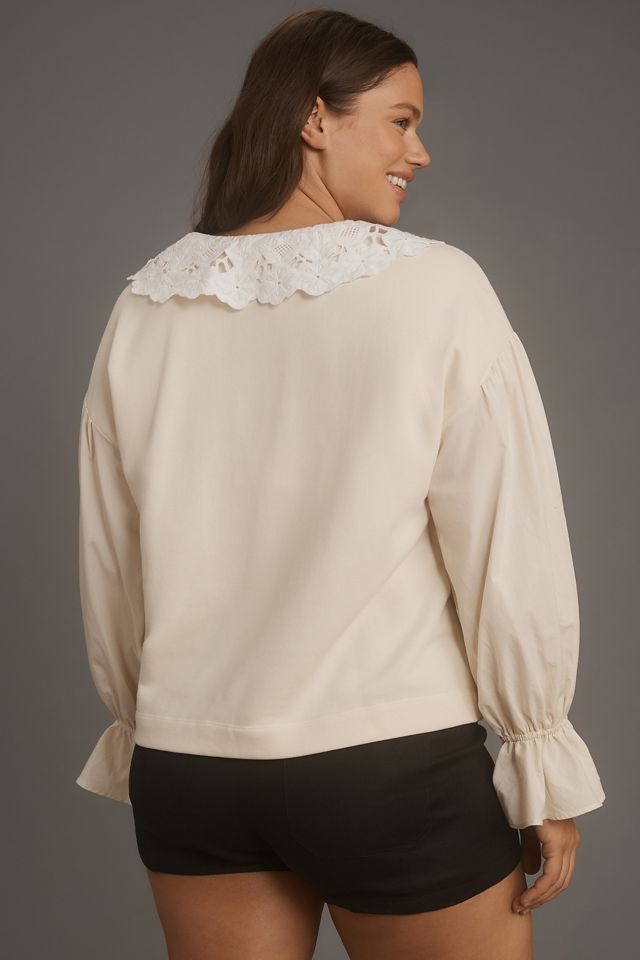 By Anthropologie Peter Pan Collar Sweatshirt #5
