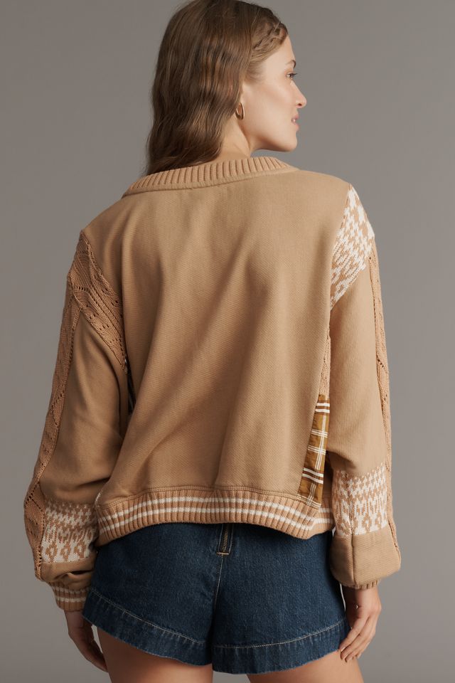 Pilcro Mixed Media Pullover Sweatshirt #2